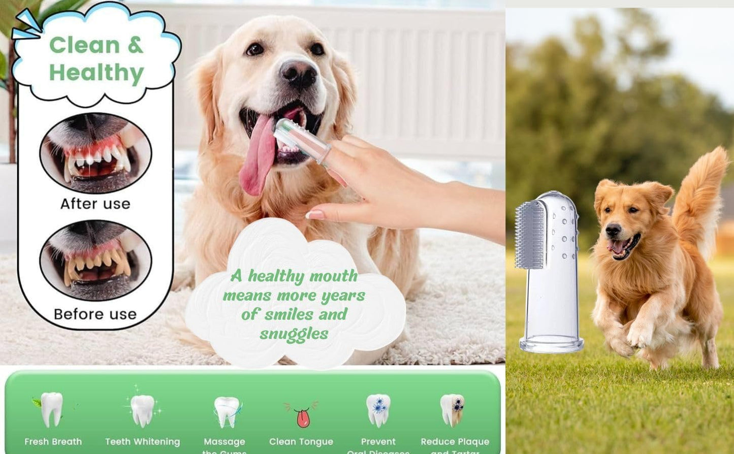 Slow Feeder Insert for Dog Bowl with Suction Cups – Anti-Choke Silicone Design Fits Most Dog Bowls – Includes 3 Finger Toothbrushes for Puppy & Pet Dental Care – Blue, Pink, Black Color