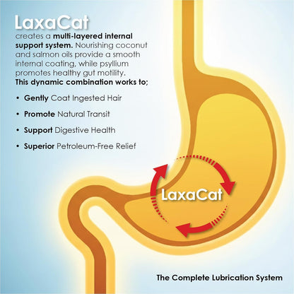 Hairball Gel for Cats 5 oz Petroleum Free Cat Hairball Paste for Furball Control, Constipation Relief and Digestive Support, Easy Lick Salmon Flavor Hairball Treatment for Daily Use, Made in USA