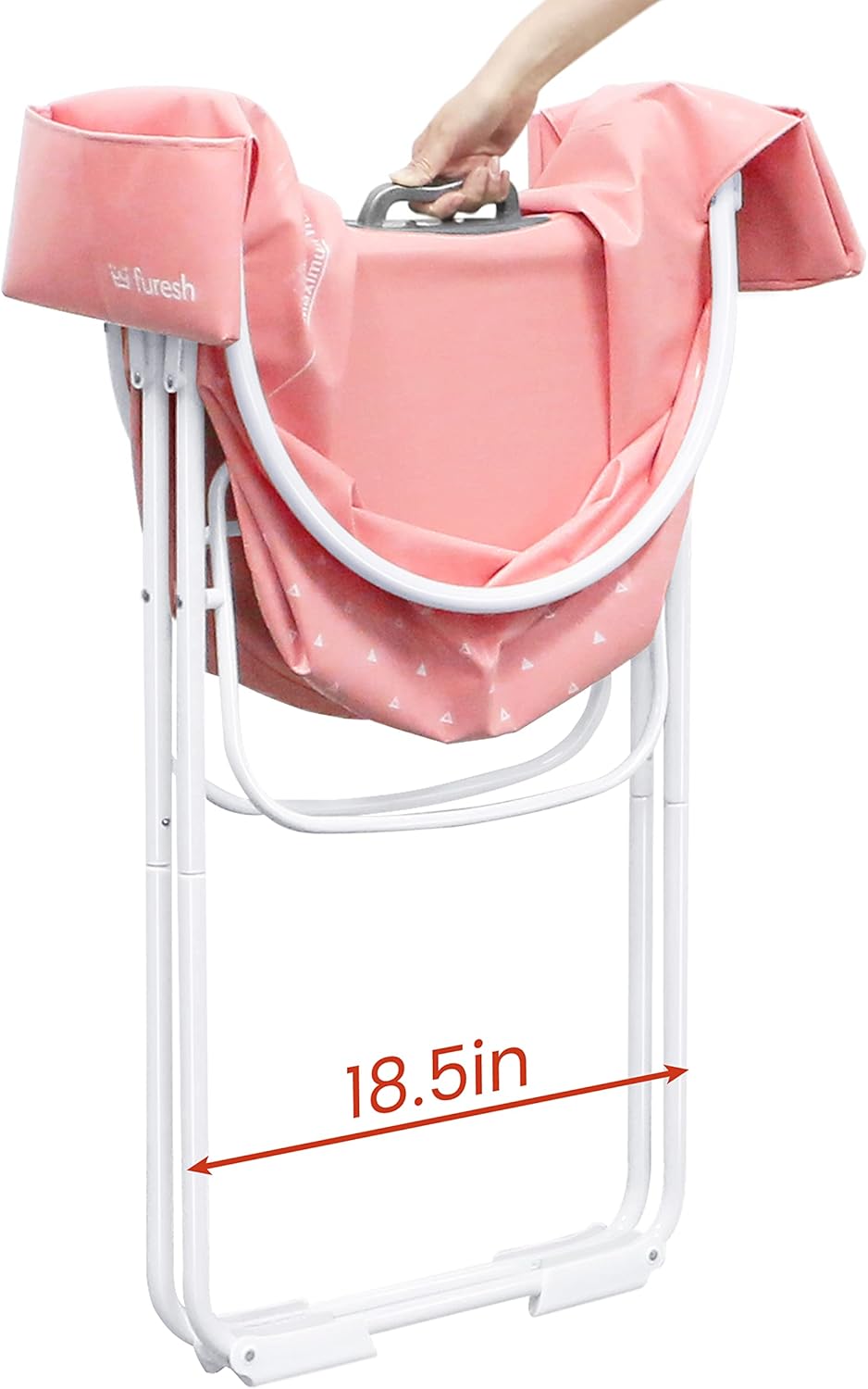 Furesh Little Dipper Dog Bath Tub and Wash Station for Bathing Shower and Grooming, Elevated Foldable and Portable, Indoor and Outdoor, for Small and Medium Size Dogs, Cats and Other Pet (Pink)