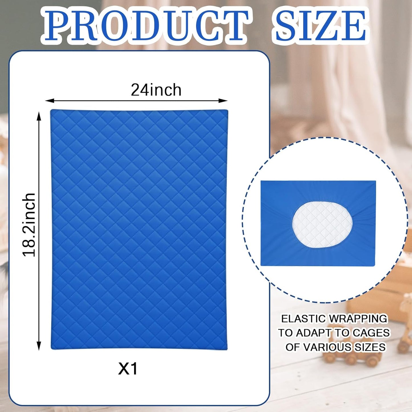 1 Pcs Ferret Cage Liner Washable Ferret Pads Bedding Cage Accessories Kit for Small Animals Hamster Rats Chinchillas Hedgehogs Guinea,Stain-Resistant Material (Shelf Liner,Blue)