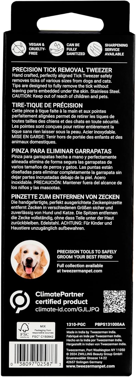 Tweezerman Pet Tick Removal Tweezer, Tick Removal Tool for Dogs and Cats