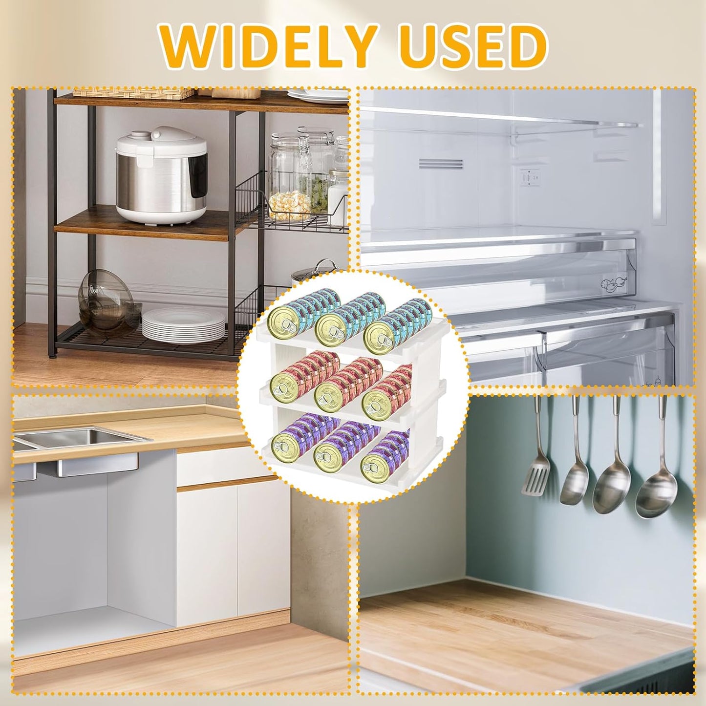 3-Layer Cat Food Can Organizer, Wet Cat Food Storage Container Holds 54 (3.5oz) Cans, Stackable Shelf Pet Food Can Organizer for Kitchen Pantry