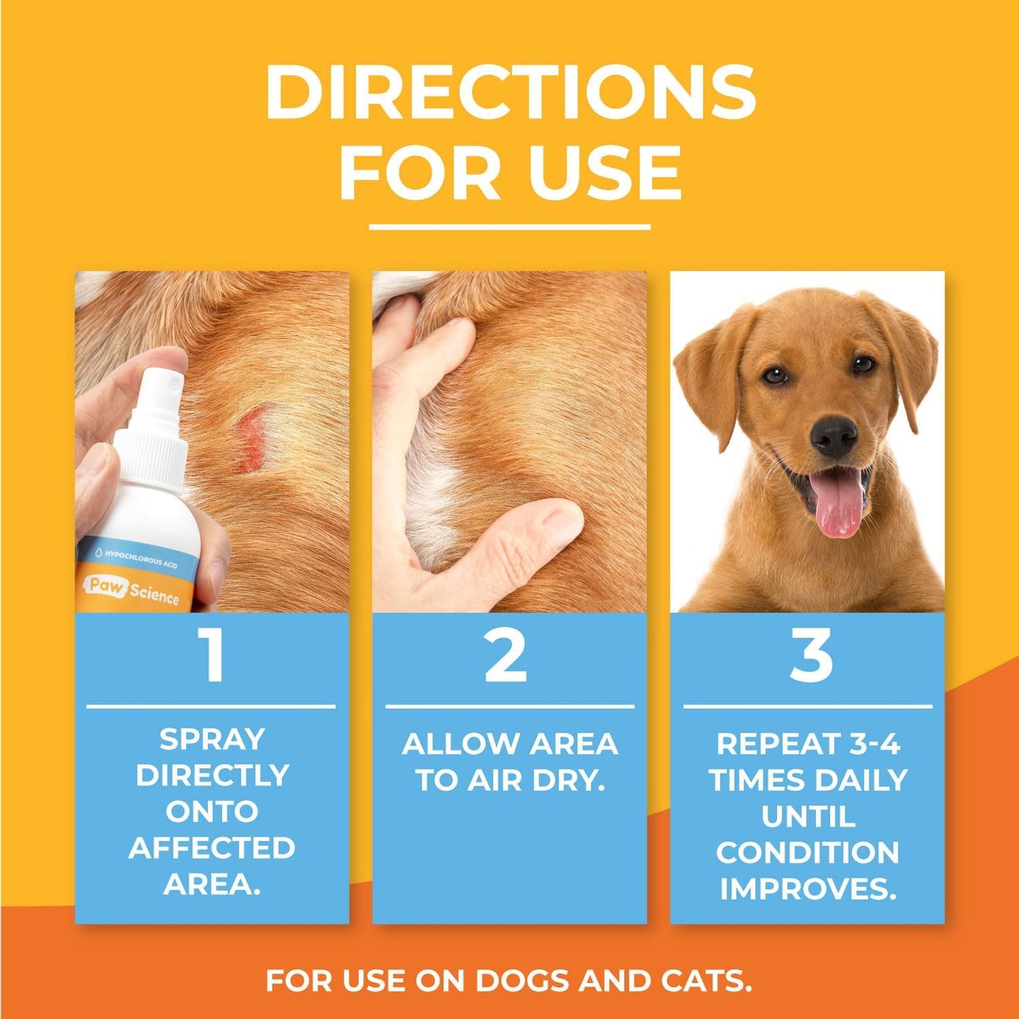 Skin & Wound Care Spray for Dogs & Cats – Lick-Safe Antiseptic Healing Aid, Itch Relief & Skin Repair Treatment for Hot Spots, Rashes, Cuts, Burns, & Irritation