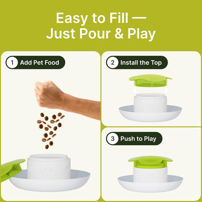 Dog Slow Feeder Bowl – Interactive Puzzle Feeder for Dogs – Fun Eating Game to Slow Down Fast Eaters – Non-Slip Design – Food & Water Bowl for Small, Medium & Large Dogs – Green