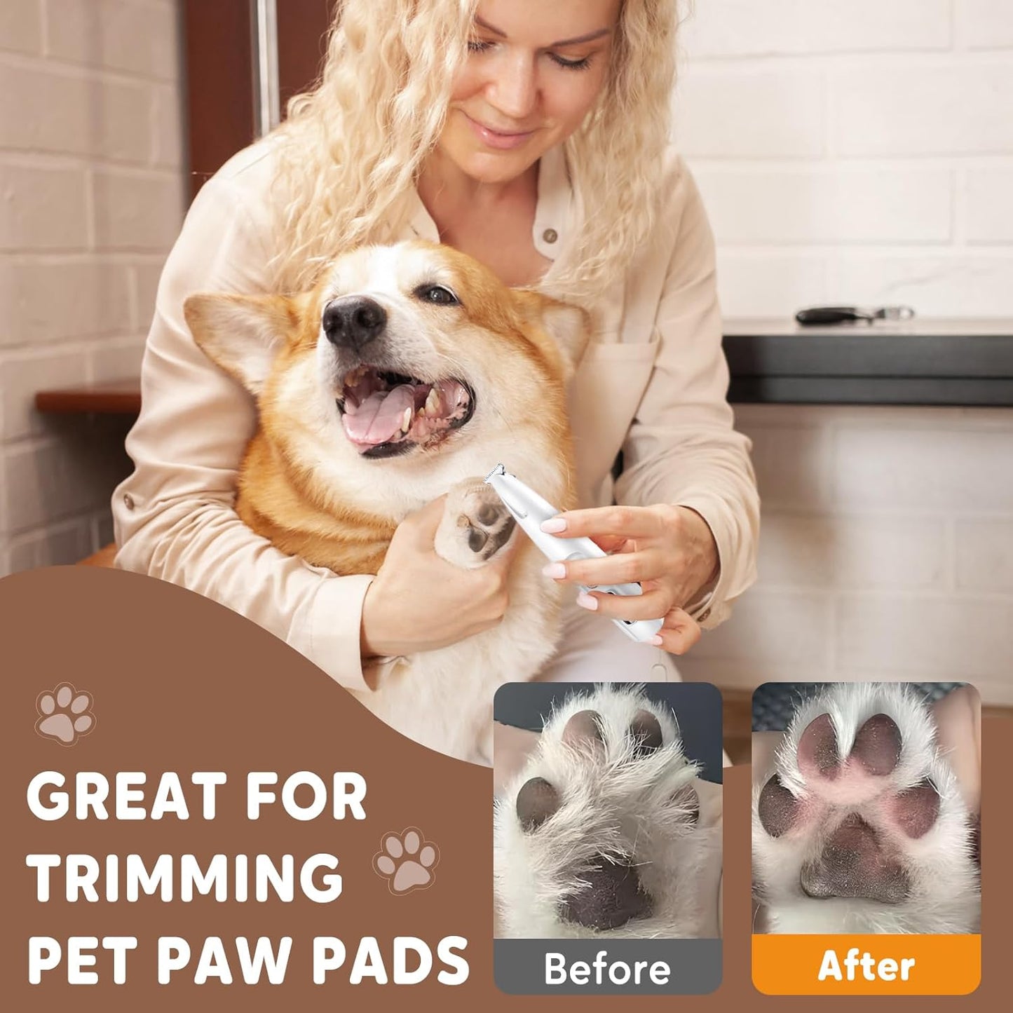 Pet MicroPrecision Trimmer, 2025 New Rechargeable Pet Trimmer, Waterproof Dog Hair Clipper for Home Use, Multifunctional Cordless Pets Clipper for Pets Owners (1)