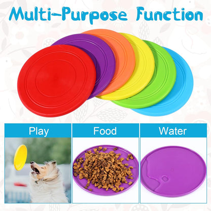 18 Pack Dog Flying Discs, Soft TPR Rubber Flyer Toys for Small Medium & Large Dogs - Interactive, Float in Water, Safe on Teeth, for Outdoor Fetch & Training (6 Colors)