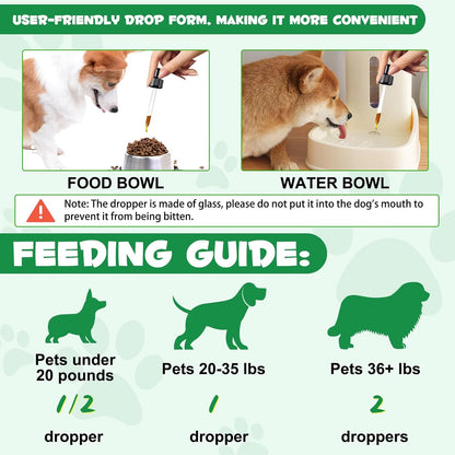 Natural Broad Spectrum Treatment for All Dogs, Herbal Cleanse, Digestive Support for All Breeds, Gut Health, Supplement Drops Enhanced with Probiotics for Puppy & Peros, Supplement Drops