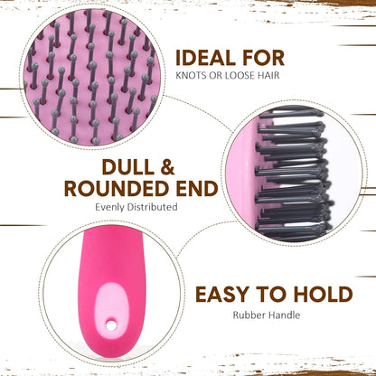 Zhehao 4 Pack Mane and Tail Brush Mane and Tail Horse Brush with Grip, Random Color