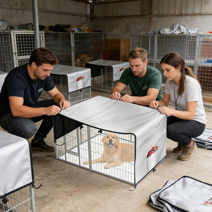 Dog Kennel Cover 210D – Oxford Pet Enclosure Sunshade, Tarp Crate Waterproof Patio, Picnic Outdoor Camping Backyard Beach | Patio Picnic Outdoor Camping Backyard Beach Park Family Gathering
