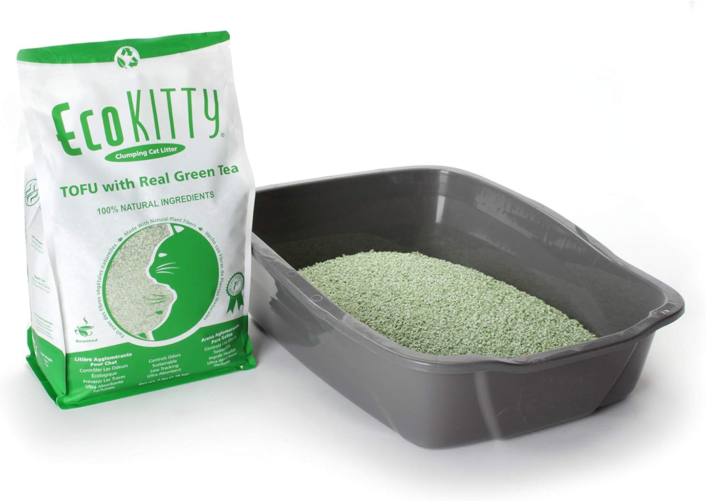 EcoKitty Clumping Cat Litter, Green Tea Tofu