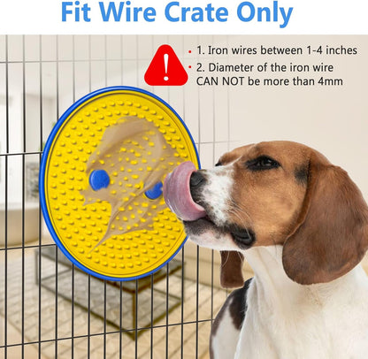 Lick Mat for Large Dogs, 8” Large Dog Peanut Butter Lick Pad for Crate with Stainless Steel Base, Boredom & Anxiety Reduce, Slow Feeding, Dog Slow Feeder Mat (Large, Anit-Tear)