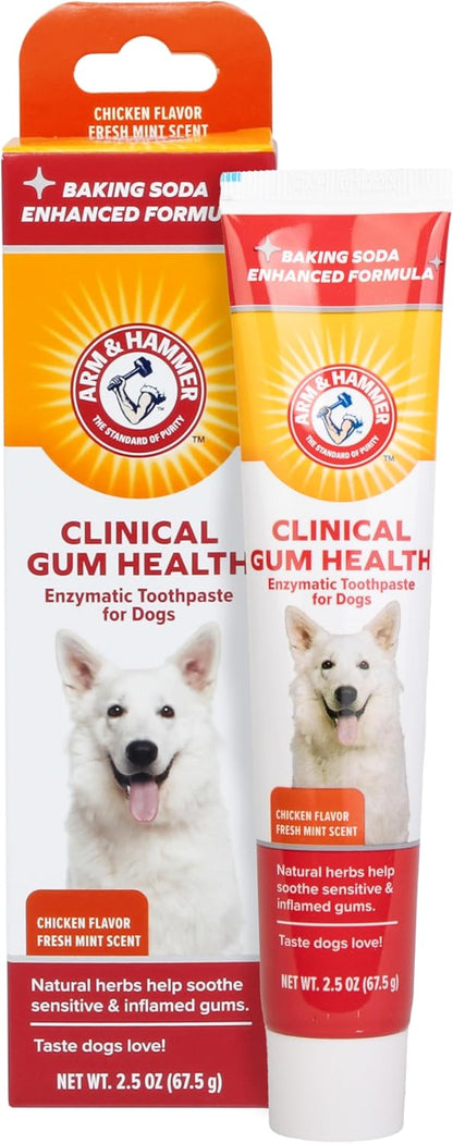Arm & Hammer for Pets Clinical Care Enzymatic Toothpaste for Dogs | Soothes Inflamed Gums | Dog Toothpaste Enzymatic, Chicken Flavor, 2.5 Oz | Arm and Hammer Toothpaste for Dogs, Dog Dental Care