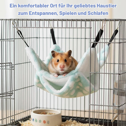 3PCS Ferret Hammock, Rat Hammock for Cage, Set with Green Star, Purple Heart & Pink Heart Designs, Soft Hanging Bed for Small Pets Like Sugar Gliders, Chinchillas, Guinea Pigs