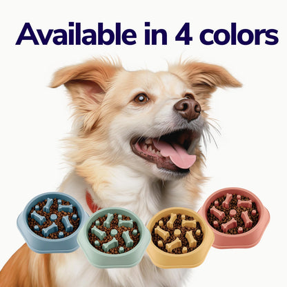 Miracle Vet Slow Feeder Dog Bowls for Fast Eaters - for Small, Medium Sized Dogs - Dog Puzzle Maze Helps Slow Down Eating - Adult, Puppy Food Bowl for Bloat Stop - Non-Slip Feeder Bowl (Blue)
