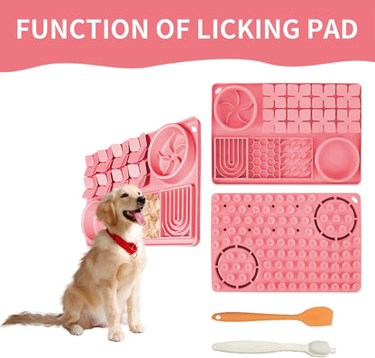 Lick Mat for Dogs with Suction Cups,Silicone Dog Lick Mat,Slow Feeder Bowl,Dog Puzzle Toy,Interactive Sniff Mat for Bored Puppies,Snuffle Mat for Pet Smell Training and Slow Eating
