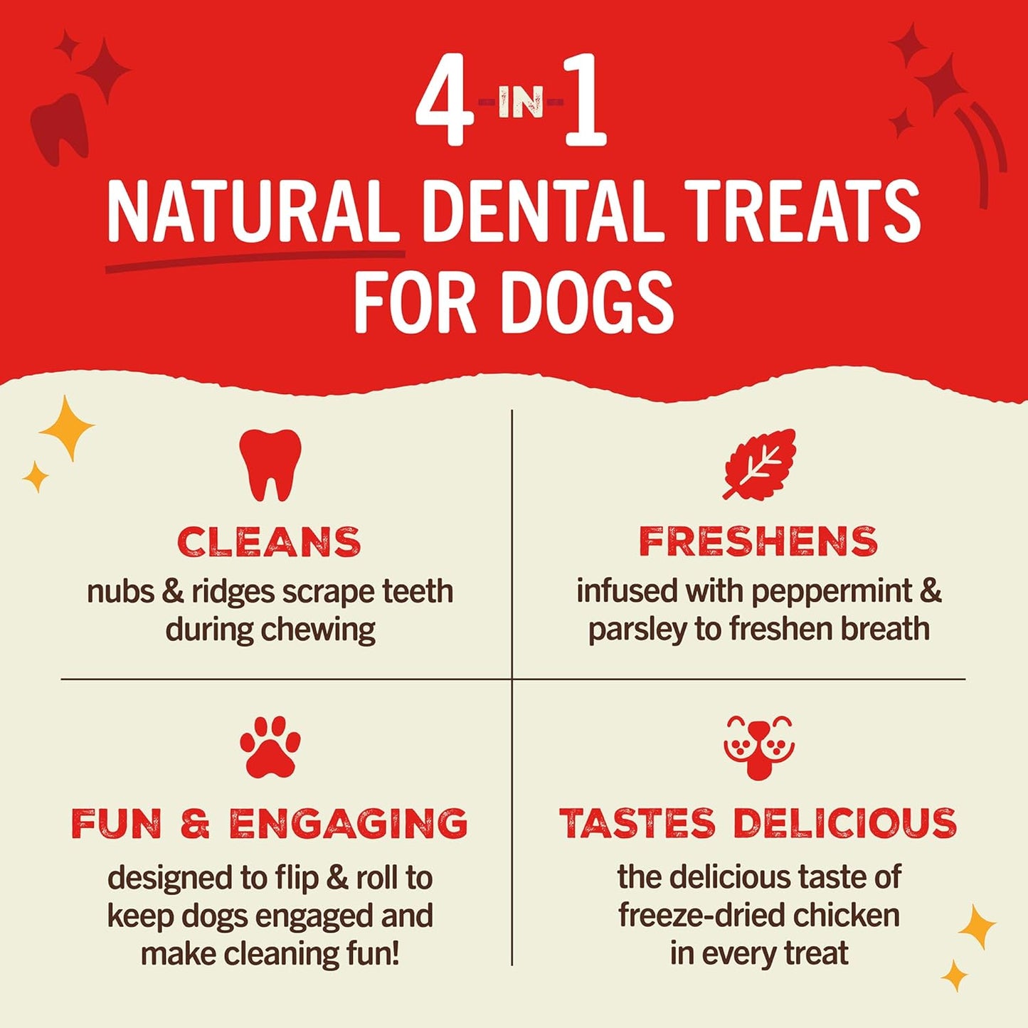 Stella & Chewy's Dental Delights with Freeze-Dried Chicken - Medium Dental Treats for Dogs, 5.5 Ounce Bag