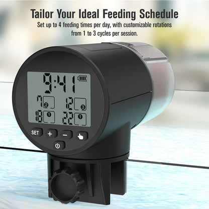 Automatic Fish Feeder for Aquarium, Vacation, 7, 14 Day Auto Dispenser with Timer, 200ml Large Capacity, Battery Powered, Ideal for Turtle/Fish Tank Aquarium Accessories, Batteries Included