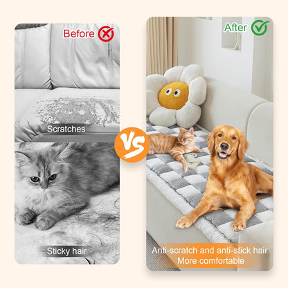 Dog Car Seat Cover for Back Seat, Pet Bed Car Backseat Extenders, Soft Non-Slip Dog Blanket for Travel, Back Seat Protectors for Car SUV and Ttruck(24.8 x 54 inch, Grey)