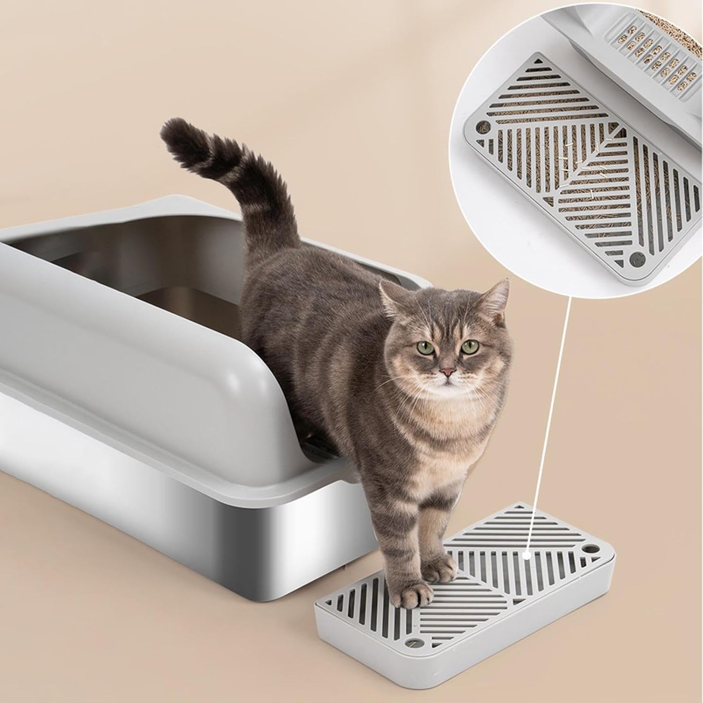 Foot Board for Cats Litter Box Pet Supplies Keep Tidy Reusable Accessory for Multiple Cats for Pet Litter Box Litter Pan, Flat
