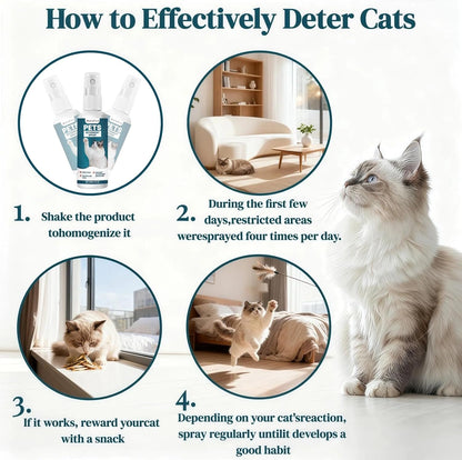 O Cat Deterrent Spray for Indoor & Outdoor Use – Natural No-Alcohol Cat Repellent to Prevent Scratching on Furniture, Sofas, Rugs, Curtains & Plants – Safe Training Spray for Cats & Kittens.