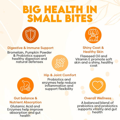 No Poo Chews for Dogs - Coprophagia Eating Deterrent for Dogs - Stop Eating Poop - Packed with Probiotics, Digestive Enzymes & Pumpkin Powder - for All Ages and Breeds