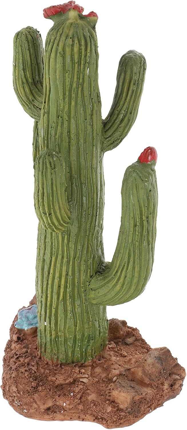 jojofuny Reptile Terrarium Decor Artificial Cactus Plants and Climbing Branch for Desert Habitat, Turtle Tank Accessories with Floating Platform Suitable for Bearded Dragon, Snake, and