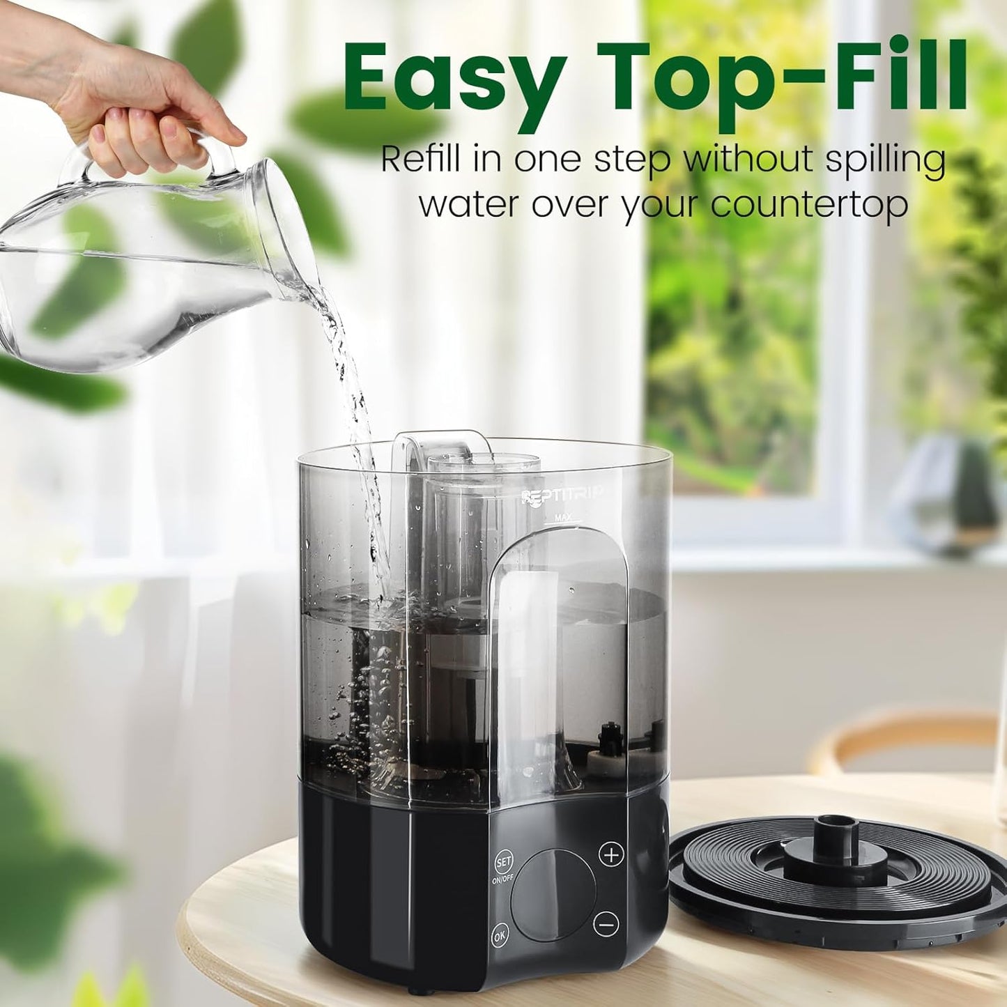 Reptile Humidifier Fogger for Terrariums, Timer Function, 1 Gallon, Adjustable Fog Volume, Ideal for Bearded Dragons, Lizards, Geckos, Snakes, Tortoises, Remote Control