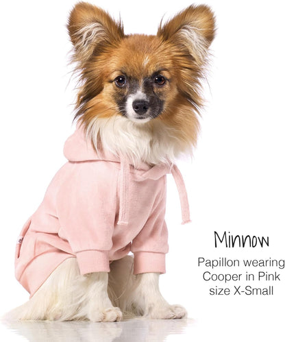 Cooper II Organic Cotton Velour Dog Hoodie Pet Coat for Small, Medium and Large Dogs, Pink, Medium
