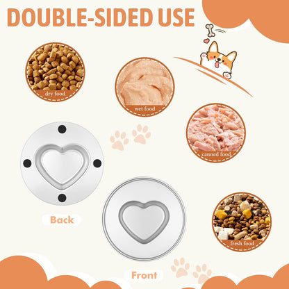 tchrules 2 Pack Slow Feeder Dog Bowls Stainless Steel, 2 Cups Metal Slow Eating Dog Bowl with Non-Slip Pads, Heart Pet Food Bowls for Small Medium Breed Dogs to Slow Down Eating Anti-Gulping