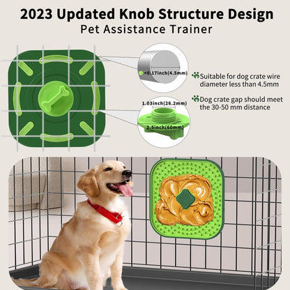 CIICII Dog Lick Mat for Dogs Crate, 2 in 1 Slow Feeder Treat Mat (Large 7.1" Dog Licking Plate + Crate Training Aid) with Silicone Anti-Slip Pad for Dogs/Cats Anxiety Reduction & Boredom Relief