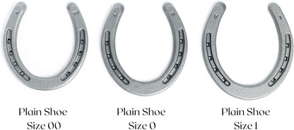 Steel Horseshoes Set for Horses, Crafts, Decorations and Backyard Games - Plain Shoe Size 0 - Sand Blasted 10 Shoes