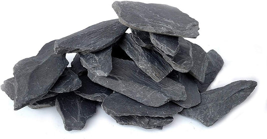 Natural Slate Stone 3 to 5 inch Rocks for Miniature and Fairy Garden, Aquascaping Aquariums, Reptile enclosures & Model Railroad. (5lbs)