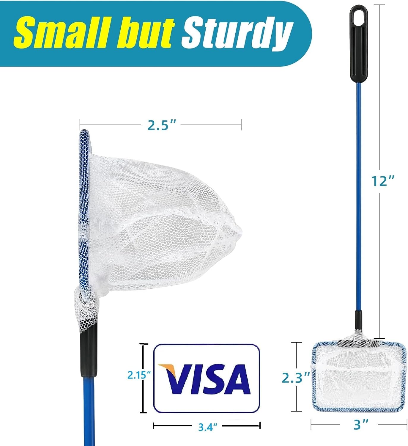AQUANEAT Aquarium Net with Long Handle, Wastes Skimming Cleaning Tools for Fish Tanks