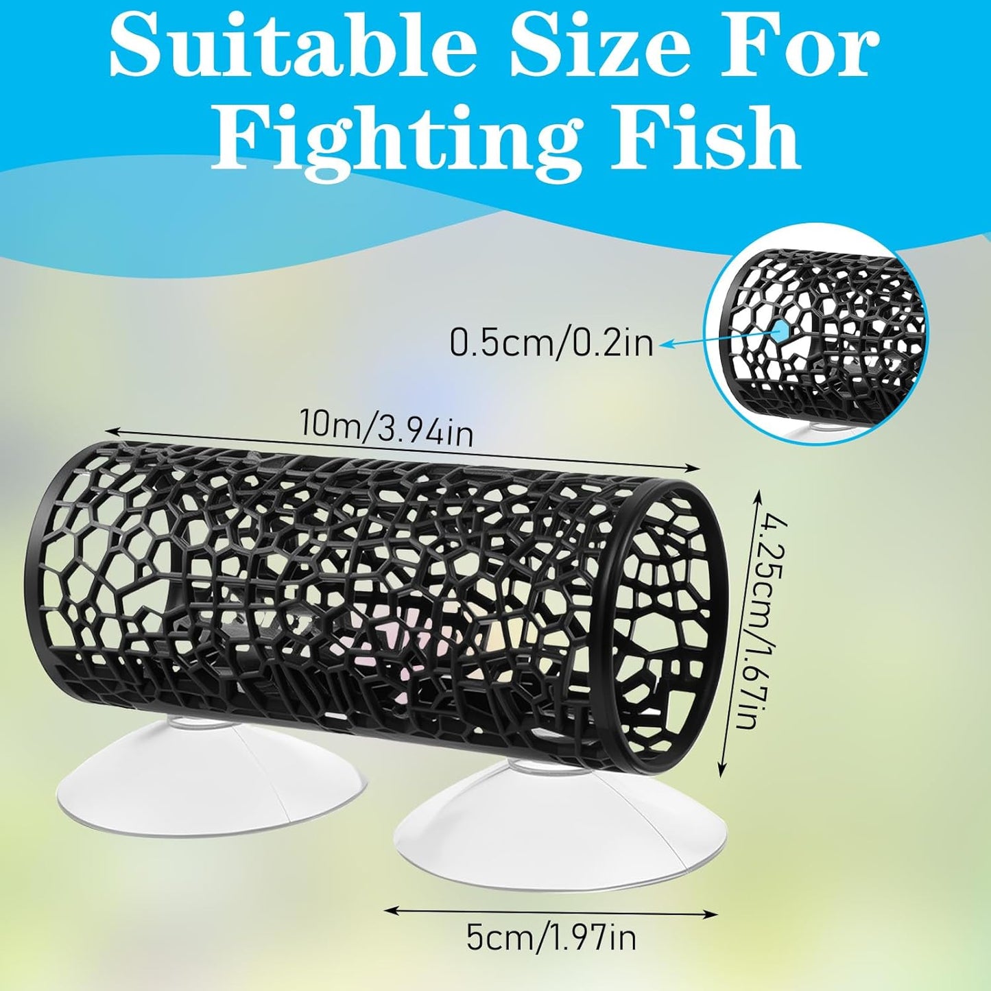 Betta Fish Tank Accessories, Black Hollow Aquarium Tunnel Swim Tube Soft Edged Betta Shelter Cave Safer for Small Fish Shrimp Aquarium Decor Hideout Tube