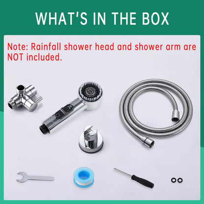 3 Mode Dog Shower Attachment, High Pressure Handheld Sprayer with ON/OFF Switch, G1/2" Metal Shower Diverter, 78 Inches Stainless Steel Hose, No Drill Hook, for Indoor Pet Bathing and Washing