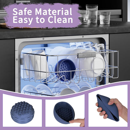 Deep Blue Lick Mat for Dogs & Cats - Anxiety Relief Slow Feeder Dog Bowl with Strong Suction - BPA-Free Silicone Puzzle Feeder for Calming, Enrichment & Stress-Free Grooming(Only for Small Dogs)