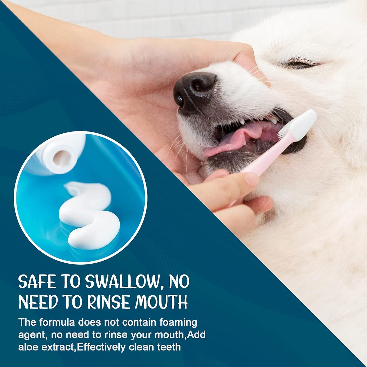 Dog Toothpaste Mint for Dogs and Puppies, Fresh Breath Dental Kit for Pets Dog Toothpaste Mint Teeth Cleaning for Dogs and Puppy Teeth Cleaning Kit