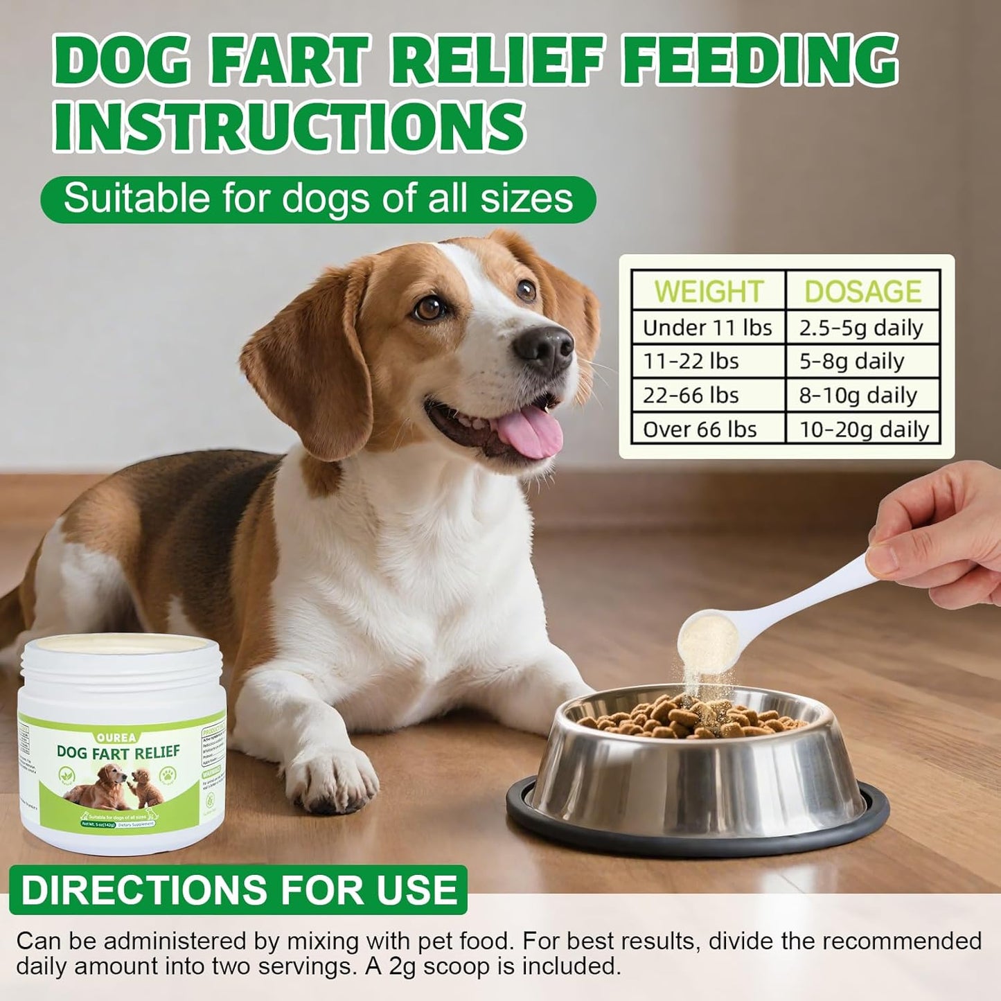 Dog Fart Remedy, Relief Smelly Farts with 4B CFU Pediococcus Acidilactici Probiotics, Digestive Enzymes, Dog Gas Relief to Help Gas & Bloating, Dogs Farts Relief, Dogs Gut Health Digestive Support