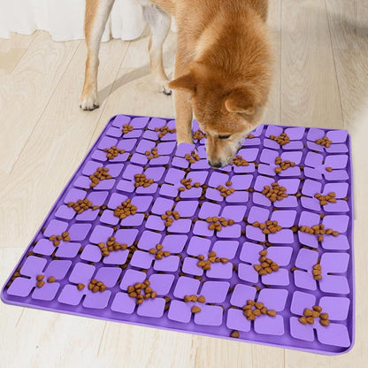 Dog Lick Mat & Snuffle Mat for Dogs – Slow Feeder Licking Mat with Suction Cups, Dog Enrichment Toys for Anxiety Relief, Training Smell & Natural Foraging, Slow Eating for Large Breed（Large Silicone ）
