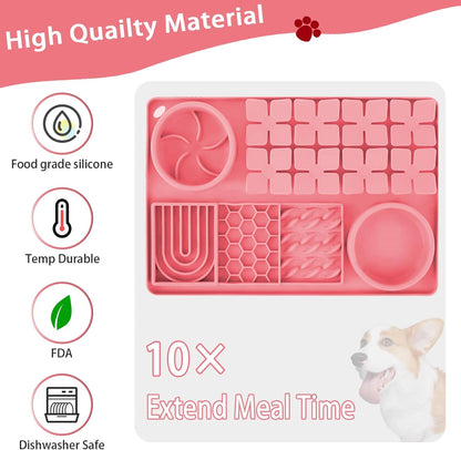 Lick Mat for Dogs with Suction Cups,Silicone Dog Lick Mat,Slow Feeder Bowl,Dog Puzzle Toy,Interactive Sniff Mat for Bored Puppies,Snuffle Mat for Pet Smell Training and Slow Eating