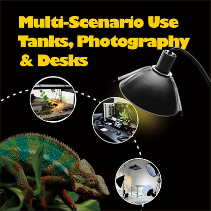 Upgraded Mounting Spring Clips for Reptile Habitat Lighting Domes (2 Pack) - Universal Terrarium Lid Clamps, Secure Heat Lamp Dome Lock Stainless Steel Material