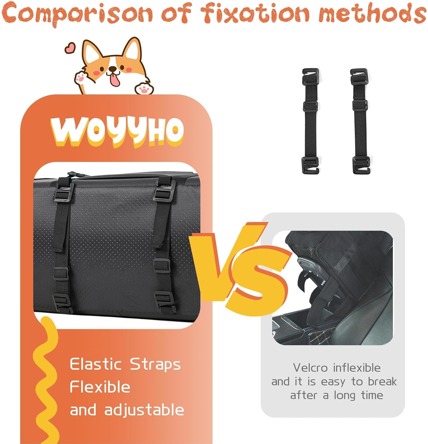 WOYYHO 18 lbs Console Dog Car Seat Luxury Center Console (Width >9in) Dog Car Bed Carseat with Soft Cushion and Safety Belt, Easy Install Stable No Shaking, Waterproof Anti-Slip PU Leather