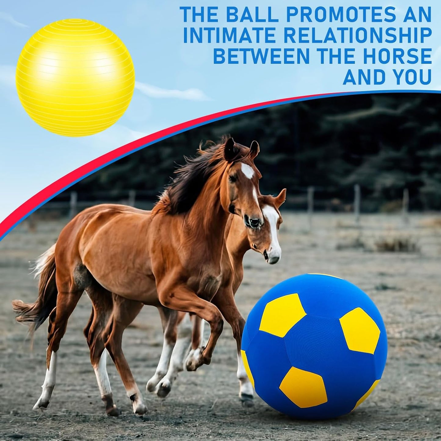 2 Set Giant 40" Herding Ball with Cover Anti Burst, Waterproof Durable Large Horse Toy, Please Watch VCR for How to Inflation Horse Toys for Equine Pasture Stall Outdoor, Pump Included