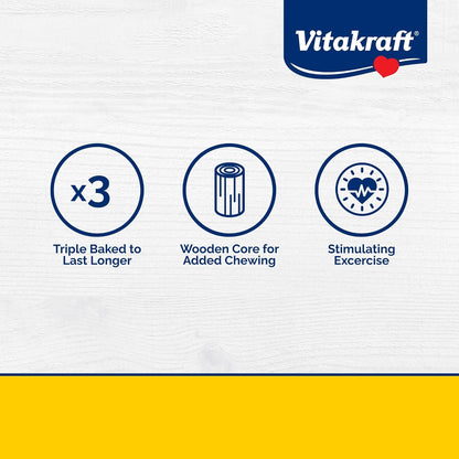 Vitakraft Crunch Sticks Rabbit Treat Carrot and Honey Flavor with Natural Grains and Honey Enriched with Essential Nutrients Baked On Wooden Stick to Encourage Chewing and Long Lasting Enjoyment