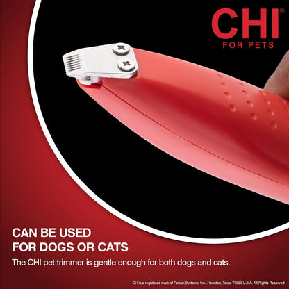 CHI for Pets Small Area Pet Hair Trimmer - Grooming Tool for Spot Trimming on Paws, Face, and Ears on Dogs and Cats - Safe Fur Trimmer for Sensitive Areas