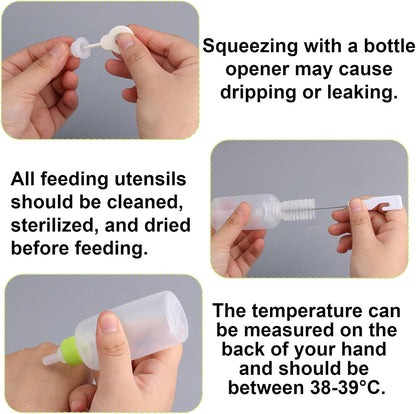 Kitten Bottle Feeding Kit, Professional Kitten Nursing Bottle with Nipple & Cleaning Brush Newborn Pet Feeding Supplies for Baby Cat Puppies Rabbits & Small Animals