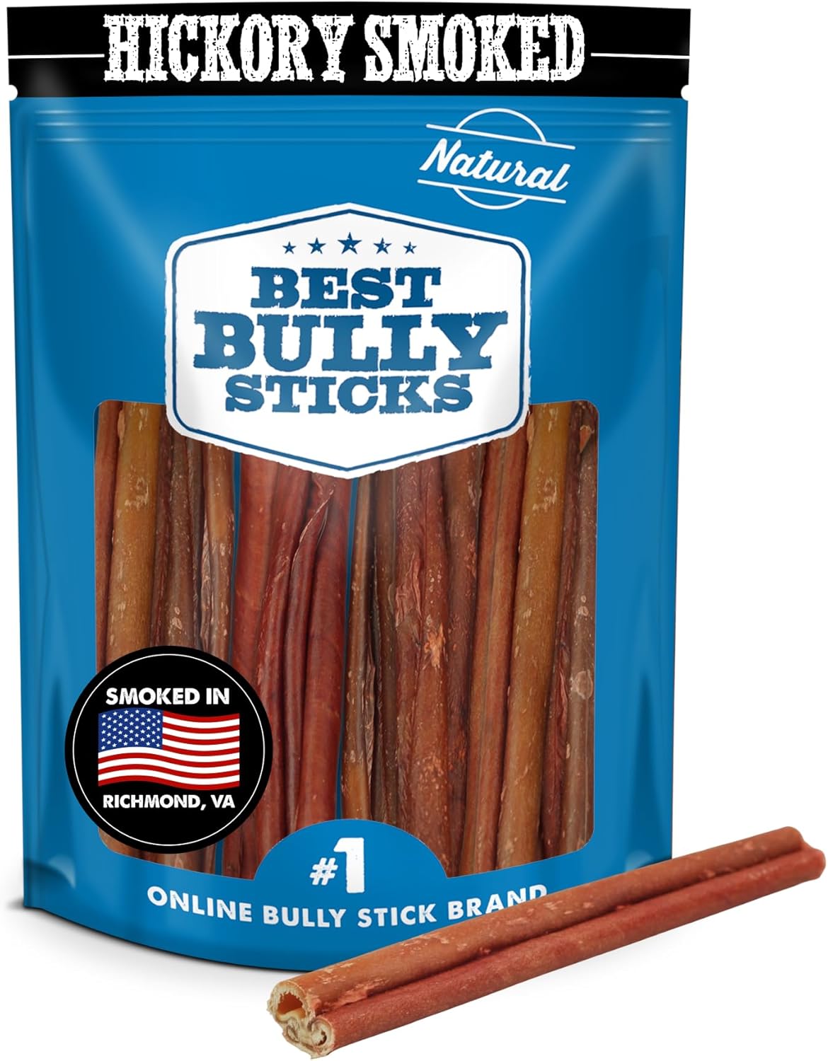 Best Bully Sticks Smoked Bully Sticks with Collagen for Dogs - 5-6 Inch, 10 Count (Pack of 1) - Natural, Grain Free Dog Chews - Medium, Long-Lasting Treats for Aggressive Chewers