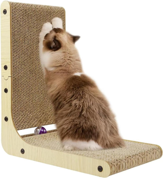 L Shaped Cat Scratcher for Indoor Cats, Cat Scratching, Cat Scratch Pad, 17 Inches Tall Scratching Post with Sturdy Base, Durable Cat Scratch Pad for Kittens & Adults, Furniture Protector