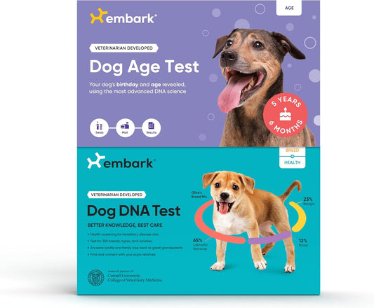 Embark Breed + Health Dog DNA Test & Dog Age Test Bundle - Discover Breed, Ancestry, Relatives, Genetic Health, Traits, and Birthday