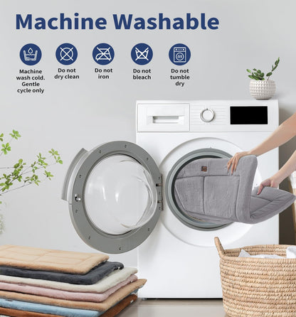 Made4Pets Dog Crate Pad Bed for Medium Large Dogs, Washable & Reversible, Anti-Slip Kennel Mat for Cozy Sleeping, Soft Fluffy Dog Bed for Indoor & Outdoor Use, 35"x23", Gray